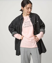 ＜at ease＞圖案長袖T恤