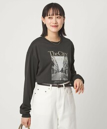 拼色圖案長袖T恤