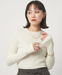 ＜at ease＞透膚羅紋上衣