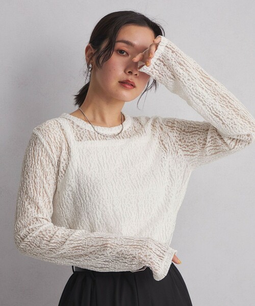 ＜at ease＞蕾絲上衣