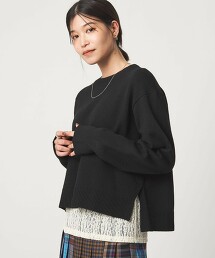 ＜at ease＞側開衩針織上衣  