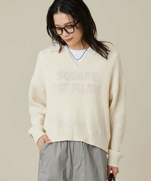 扁平紗開襟領針織上衣