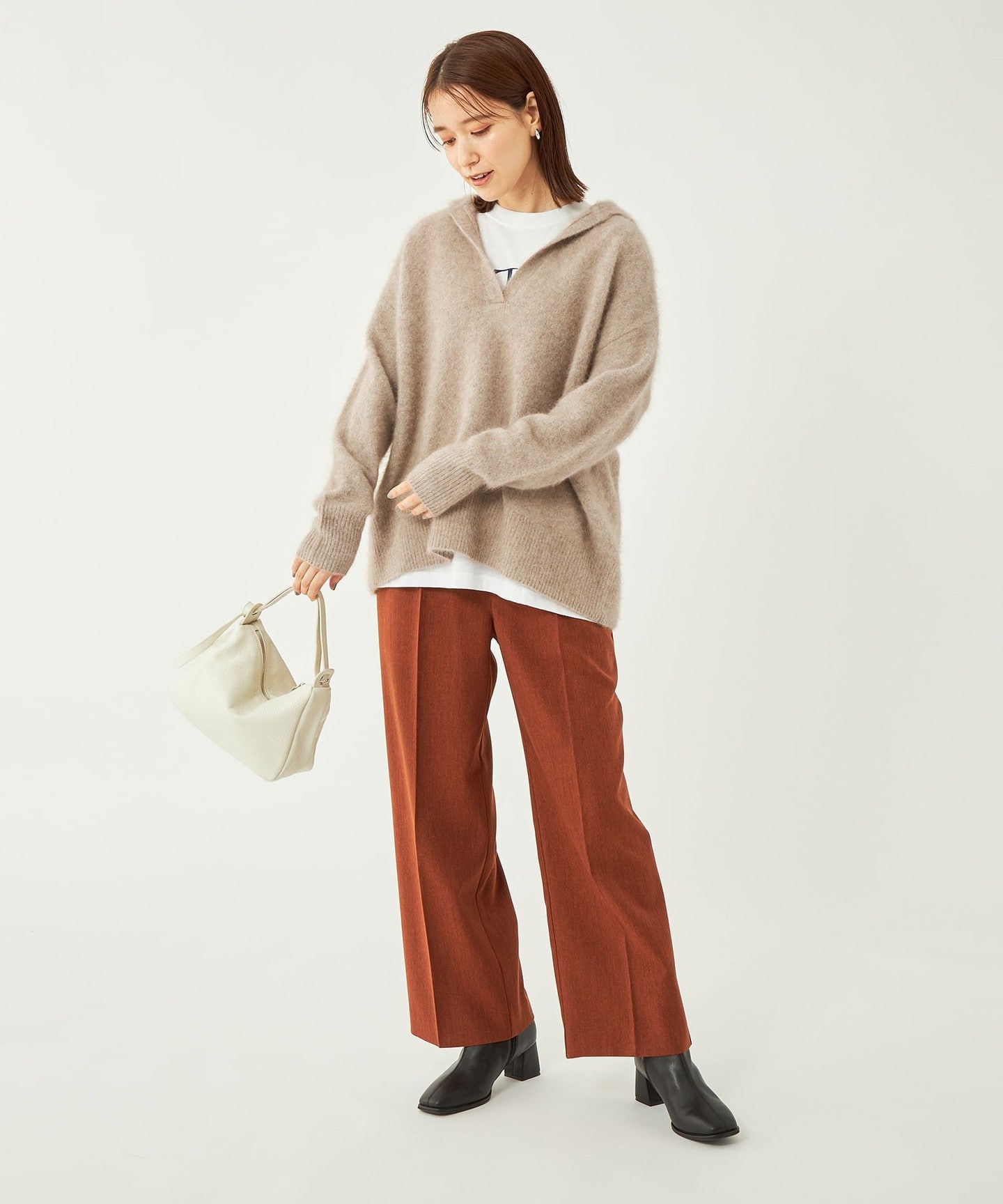 絨毛開襟領套頭針織衫｜green label relaxing WOMENS｜UNITED ARROWS