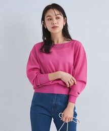 泡泡袖透膚針織上衣
