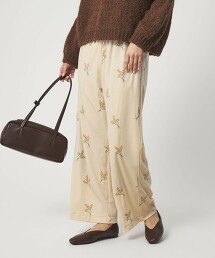 天鵝絨刺繡長褲