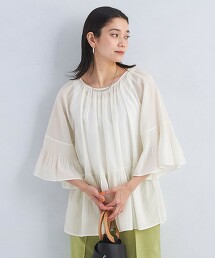 巴厘紗傘袖襯衫