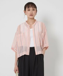高捻棉口袋條紋襯衫