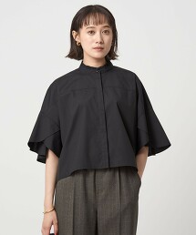 抗UV荷葉袖短版襯衫