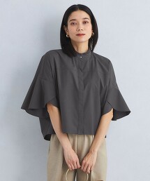 抗UV荷葉袖短版襯衫