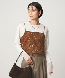 織帶刺繡短版細肩帶背心