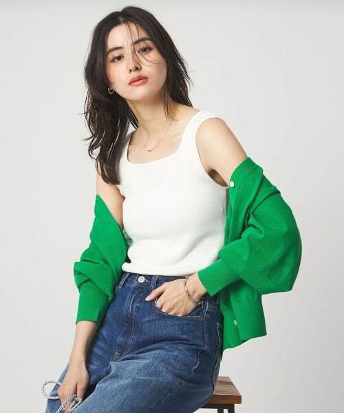 鎖骨彈性針織坦克背心 抗菌