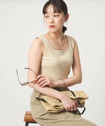 鎖骨彈性針織坦克背心 抗菌