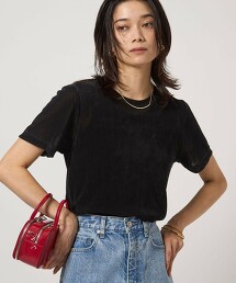 透膚植絨印花T恤 日本製