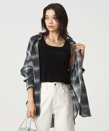 透膚植絨印花坦克背心 日本製