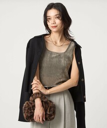 透膚植絨印花坦克背心 日本製