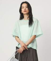 透膚網眼圓領上衣 日本製