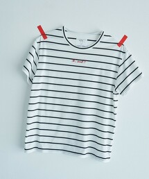 【預購】＜To b. by agnes b.聯名＞橫條紋LOGO短袖T恤
