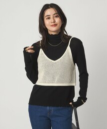 2WAY亮片針織吊帶背心