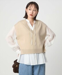 V領針織背心