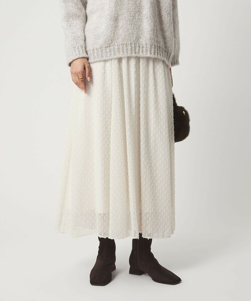 蝴蝶結形狀緹花長裙