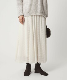 蝴蝶結形狀緹花長裙