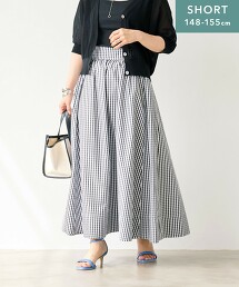 ［SHORT/H148-155cm］皺褶 裙子 格紋