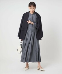 水洗打摺長袖洋裝