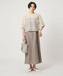 蕾絲罩衫×吊帶洋裝套組 