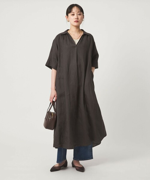 亞麻襯衫洋裝