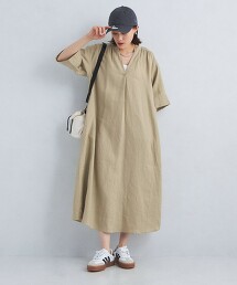 法式亞麻襯衫洋裝