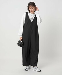 萬能斜紋吊帶褲