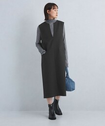 平紋緯編布開口領洋裝