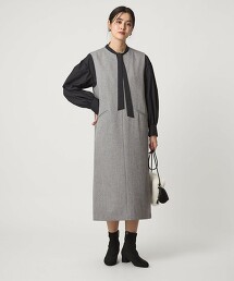  開口領背心洋裝