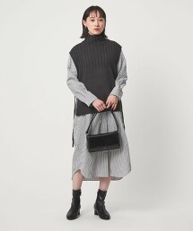 針織背心 × 襯衫洋裝套組