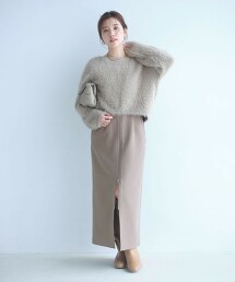 ＜SHIORI IRIE × green label relaxing＞羽毛套頭衫 × 連身裙