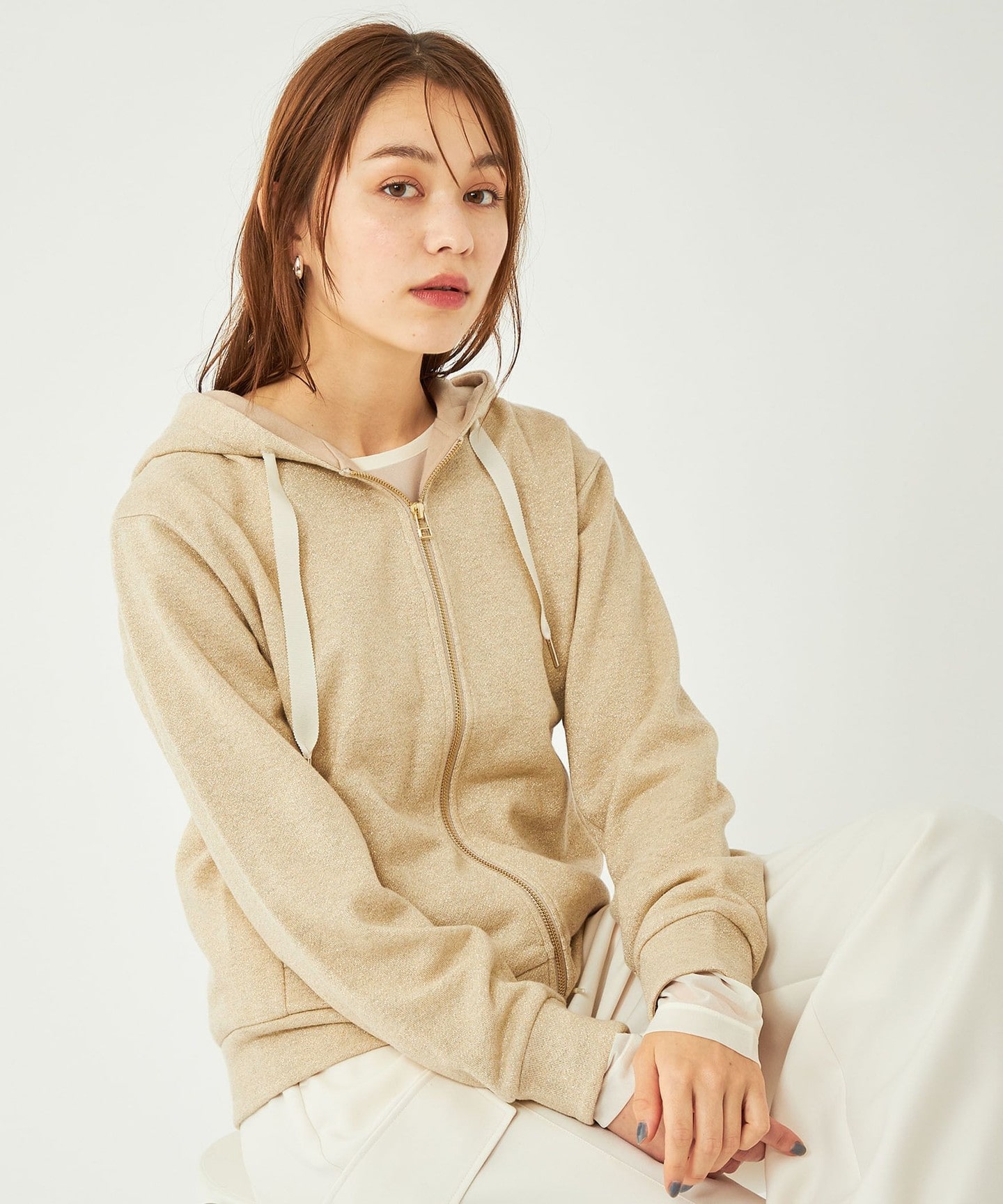 金絲內裡毛拉鍊連帽衫｜green label relaxing WOMENS｜UNITED ARROWS