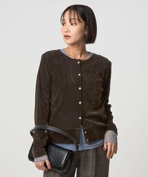 【結論系列】極致透膚植絨印花開襟衫 日本製