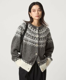 北歐風圖騰緹花開襟衫