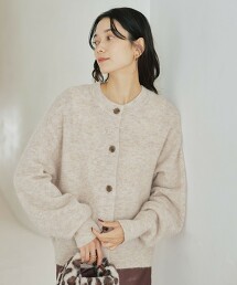 混羊駝圓領開襟衫