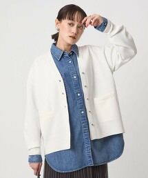 混羊毛蓬鬆針織外套