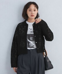 蕾絲針織開襟外套