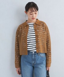 蕾絲針織開襟外套