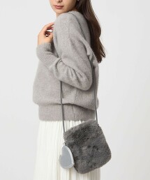 愛心吊飾皮草單肩包