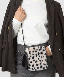 愛心吊飾皮草單肩包