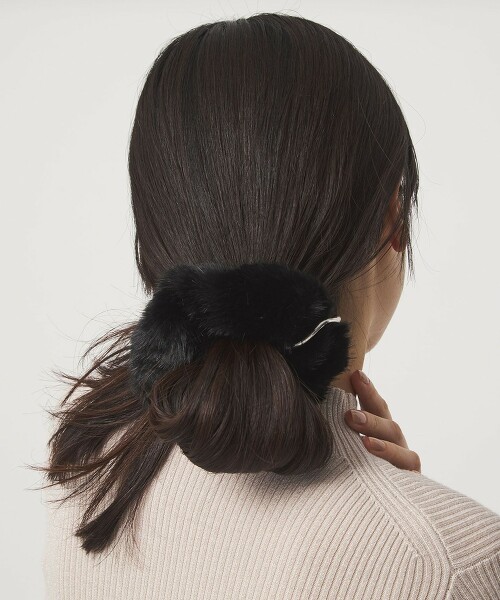 仿皮草金屬髮圈