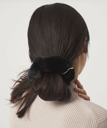 仿皮草金屬髮圈
