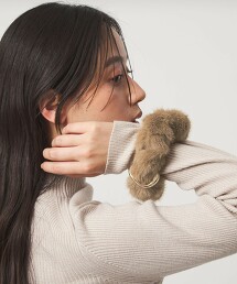 仿皮草金屬髮圈