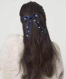 水鑽裝飾蝴蝶結髮夾