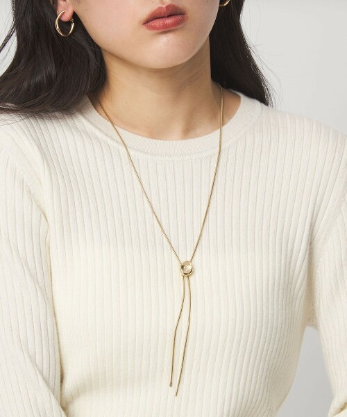 橢圓寶石一片式Y字項鍊