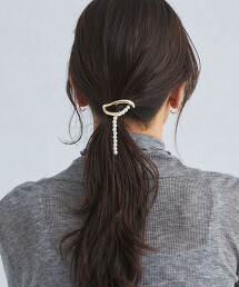 金屬線條仿珍珠髮夾
